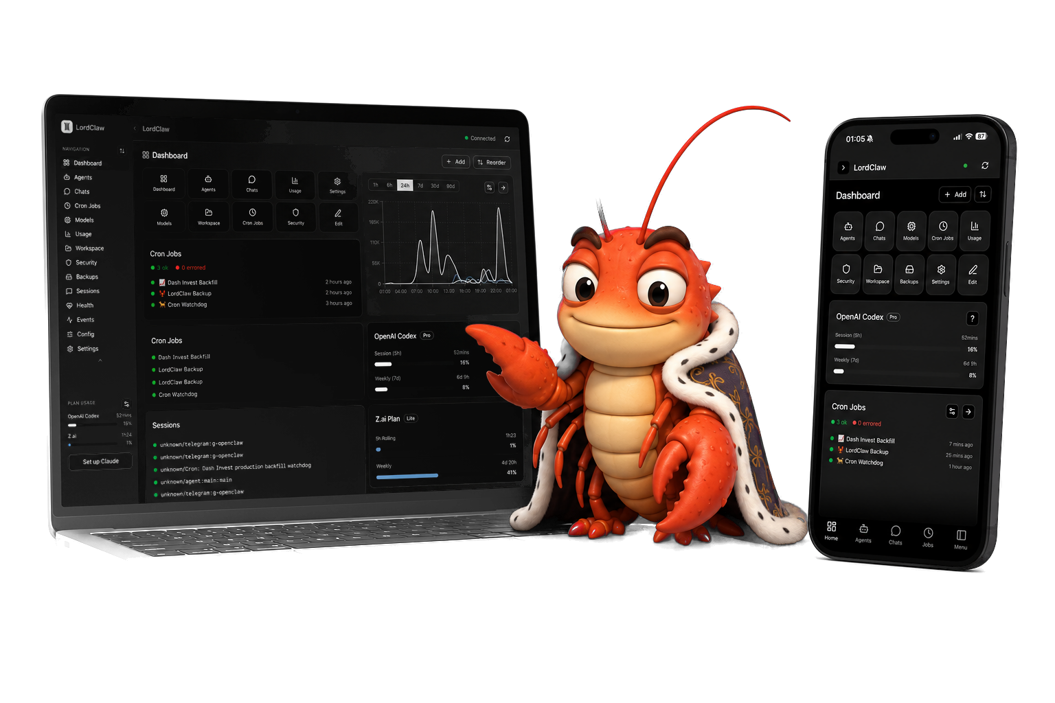 LordClaw shown on desktop and mobile